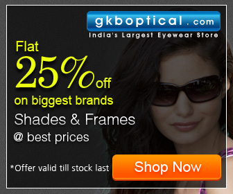 Flat 25% of on biggest brands Shades and eye glasses frames